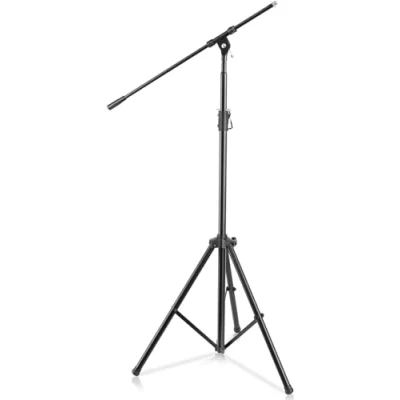 Immagine di Pyle Asta Microfono, Altezza Regolabile da 130 cm a 200 con Braccio Telescopio Estensibile, Supporto Microfono Terra, per Base Treppiede, Frizione T Bar