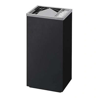 Immagine di Danieli Posacenere da Esterno con Sabbia e Pattumiera Estraibile 17 litri Scomparto per Coperchio Basculante Antiodore in Acciaio