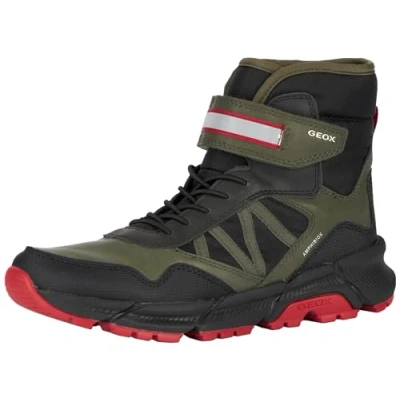 Immagine di Geox Flexyper PLUS BOY Stivali da neve per bambini, Taglia: 30, Military/red Finta pelle / tessuto