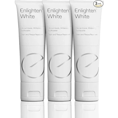 Immagine di Enlighten White Dentifricio sbiancante per denti Protezione avanzata dello smalto e rimozione delle macchie di grado clinico al fluoro 75 ml Confezione da 3