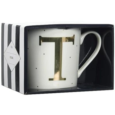 Immagine di Depesche 5909.046 Tazza con manico, in porcellana, 300 ml, scritta T, 1 pezzo (confezione da 1)