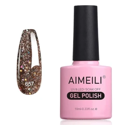Immagine di AIMEILI Smalto Semipermanente in Gel UV LED per Unghie Kit Smalti Semipermanenti Soak off Colori Manicure Flash di Esplosione Autunnale e Invernale (657) 10ml