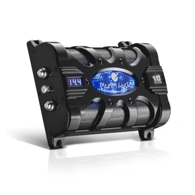 Immagine di Planet Audio PC10F Condensatore per auto, 10 Farad, accumulo di energia, migliora i bassi dallo stereo, toni avvertimento, misuratore tensione a LED