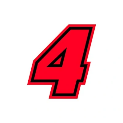 Immagine di 4R Quattroerre.it 13394 Numero Racing 4 Moto GP, Rosso Fluo, 10 x 9,5 cm
