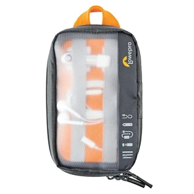Immagine di Lowepro GearUp Pouch Mini, Borsa da Viaggio, Cavi, Adattatori, Batterie, Caricabatterie, Chiavette USB, Custodia Accessori Smartphone, Realizzata in Tessuto Riciclato, Grigio