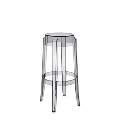 Immagine di Kartell Charles Ghost Sgabello, Set da 2, Fumè Trasparente, H. 75