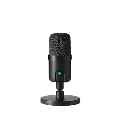 Immagine di Amazon Basics Mini microfono a condensatore USB per streaming, videogiochi, podcasting con pickup cardioide, 5.8 x 3.4 inches, Nero