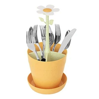 Immagine di VIGAR scolapiatti 4 scomparti 30 x 35 Flower Power Utensile da cucina e Bioplastiche del Riso Arancione