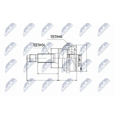 Immagine di NTY NPZ MZ 014 Kit Giunto Omocinetico Cambio manuale Assale anteriore Dx MAZDA: Demio SW