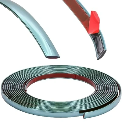 Immagine di RECAMBO Modanatura decorativa blu metallizzato, versatile, flessibile e autoadesiva, 10 mm x 5 m
