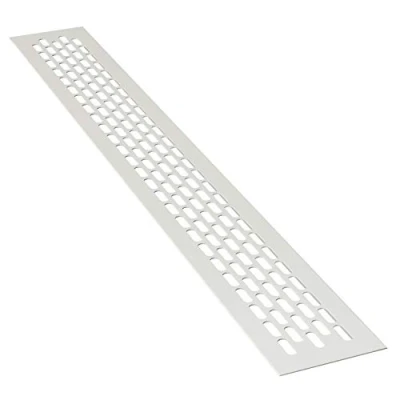Immagine di sossai® Griglia di ventilazione in alluminio Alucratis (1 pezzo) Rettangolare dimensioni: 80 x 6 cm Colore: bianco areazione