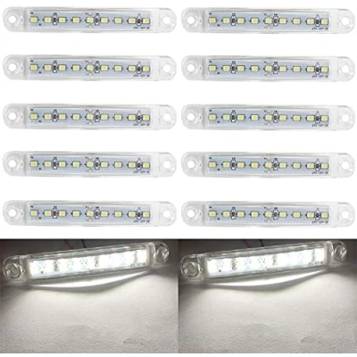 Immagine di Luci di Posizione per Auto, 10 Pezzi Indicatori Direzione Auto Laterali 9SMD LED 12V (Bianca)