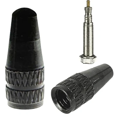 Immagine di Fantic26 Tappo valvola in alluminio per bicicletta SV Presta/valvola francese I MTB Ebike bici da corsa Gravel 1 paio (2 pezzi) (nero)