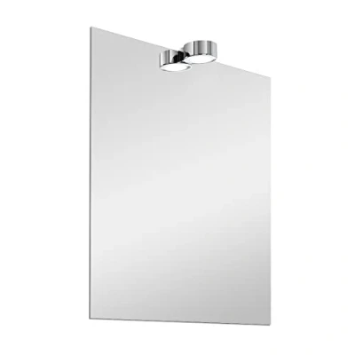 Immagine di Inbagno Specchio con Lampada LED 50x70 Reversibile, Completa di Luce a Risparmio energetico, Naturale (Stile 2)