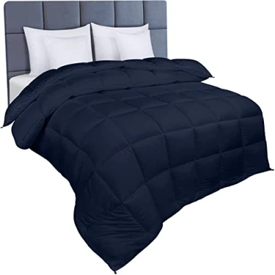 Immagine di Utopia Bedding Invernale Piumone Piumino Matrimoniale Letto Trapunta 100% Microfibra in Fibra Cava (Blu Navy, 230 x 220 cm 350 GSM)