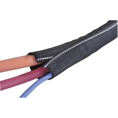 Immagine di HellermannTyton 170 01104 Twist In FR 19 Guaina intrecciata Nero, Bianco Poliestere 16 fino a mm Merce metro