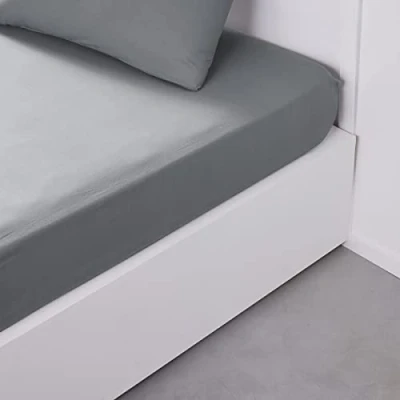 Immagine di TODAY Essential Lenzuolo con angoli, 140 x 190 cm, 2 persone, 100% cotone, tinta unita, acciaio