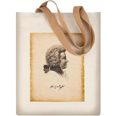 Immagine di Hiler Punk borsa riutilizzabile per la spesa, con ritratto di musicista, a tracolla da viaggio all&#039;aperto, Ritratti W.a.mozart, Large
