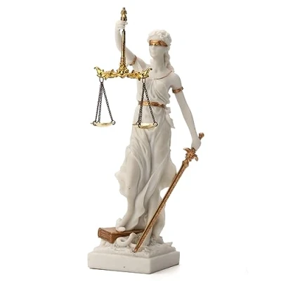 Immagine di Veronese Design Statua in resina con finitura oro bianco e da 30 cm