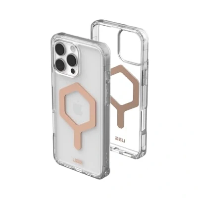 Immagine di Urban Armor Gear Plyo MagSafe Case Backcover per cellulare Apple iPhone 16 Pro Max Ghiaccio, Trasparente, Rose Gold Compatibile con