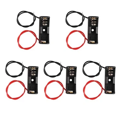 Immagine di HALJIA, 5 pezzi 12 V A23L 23 A molla in plastica porta batteria con cavo nero