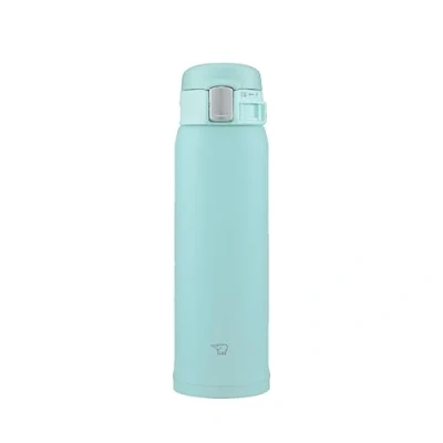 Immagine di Zojirushi SM SF48 AM Borraccia per bere direttamente, apertura con un solo tocco, in acciaio inox, 480 ml, colore: blu menta