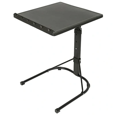 Immagine di HUOLE Scrivania per Laptop, Tavolino da Divano Laterale Porta PC con Altezza Regolabile e Ruote, Supporto Computer Casa Ufficio, Metallo Legno 60 * 34.5 58 90 cm (colore del legno)