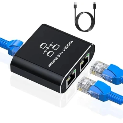 Immagine di Switch Ethernet 2 Porte 1000Mbps di rete LAN RJ45 1 a sdoppiatore Gigabit Con Cavo USB 3.0 Type C Splitter per Computer, HUB, Switch, Set top box, TV e altro