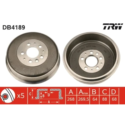 Immagine di TRW DB4189 Freni a Tamburo VOLKSWAGEN: TRANSPORTER 4 Bus