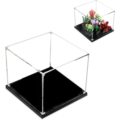 Immagine di vetrina in acrilico trasparente per kit di costruzione piante grasse Lego 10309, assemblata antipolvere (piante 10309) (solo scatola visualizzazione)(2mm)
