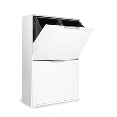 Immagine di Arregui CR601 e Pattumiera Differenziata 4 Scomparti 4x 17L (68L) Contenitore in Acciaio da Interno Mobile per Raccolta Cestino Spazzatura Cucina Ufficio Bianco