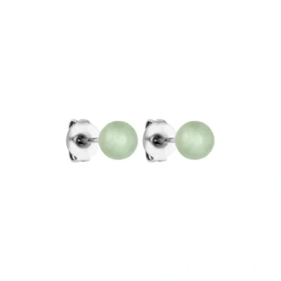 Immagine di Purelei® orecchini in avventurina, da donna acciaio inossidabile resistente, impermeabili perle di dimensione 4,75 mm (Argento)