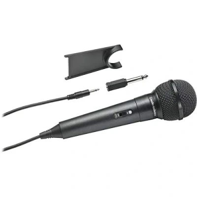 Immagine di Audio Technica ATR1100X Microfono unidirezionale dinamico per voce/strumenti, include supporto da scrivania (nero)