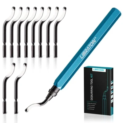 Immagine di Libraton Sbavatore di Attrezzi Set, Sbavatura Strumento Universale, Attrezzo per con 11 Rotazione a 360 Lame HSS Mano Stampe 3D, Plastica, Legno, Alluminio e Rame