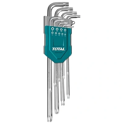Immagine di TOTAL Set di 9 chiavi Torx Diverse dimensioni da T10 a T50 Strumento per allentare dadi e viti Cromo Vanadio