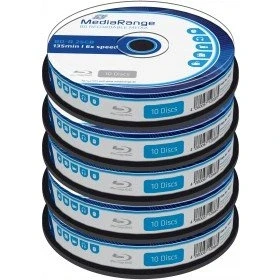 Immagine di BLU RAY Mediarange BD R 25Gb, velocità di 6x Campana 50 pz