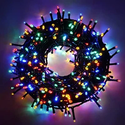 Immagine di Luccika serie stringa luminosa di luci da 9 Metri con 180 Led Multicolore per albero Natale Esterno ed Interno controller 31V 8 giochi luce e Memoria cavo verde