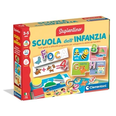 Immagine di Clementoni Sapientino La Grande Raccolta Giochi Schede Illustrate e Tessere Sagomate, Gioco Educativo 3 Anni per Imparare Alfabeto, Numeri, Animali, Forme, Scuola dell&#039;Infanzia, Made in Italy, 16465