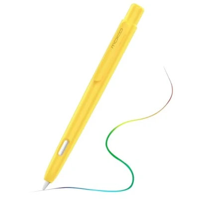 Immagine di MoKo Custodia Compatibile con Apple Pencil 2a Gen., Cover Protettiva Retrattile per Clip, Rigida Pencil, Supporta Doppio Tocco, Giallo
