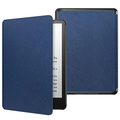Immagine di MoKo Custodia per Kindle Paperwhite 11ª Generazione (Modello 2021)，Schermo da 6,8&quot;, Protettiva in Policarbonato di Stile Semplice e Elegante, Indaco &amp; Venatura Pietra