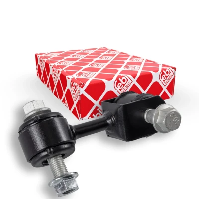 Immagine di febi BILSTEIN 34758 Bielletta barra stabilizzatrice Assale anteriore Dx 75 M10 x 1,25 Plus con materiale di montaggio Acciaio nero