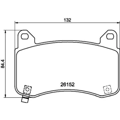 Immagine di HELLA 8DB 355 040 901 Kit pastiglie freno con segnalatore acustico usura accessori TESLA: Model 3
