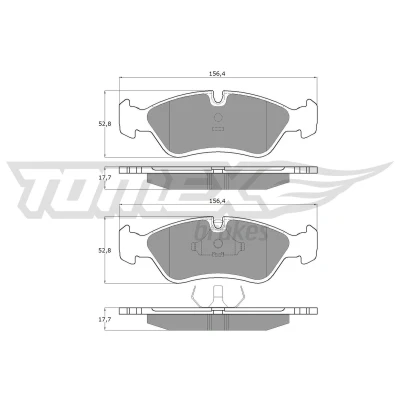 Immagine di TOMEX brakes TX 10 68 Kit pastiglie freno Assale anteriore Predisposto per contatto segnalazione usura OPEL: Astra F CC, Kadett E Omega A Sedan
