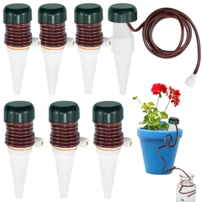 Immagine di KYYGKY 8 Pezzi Distributore Automatico di Acqua per Fiori e Piante d&#039; Le Sistema Irrigazione Automatica Vasi d&#039;Appartamento Interni o Esterni