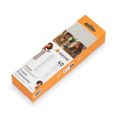 Immagine di Steinel 240g Stick 85C Cristal, 7 mm, 40 Pezzi, Colla a Caldo Trasparente per Pistola incollatrice GlueMatic 1007 LT, 240 g, Transparent, 11 x 150 mm