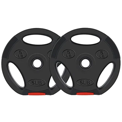 Immagine di Signature Fitness Piastra in vinile standard da 2,5 cm per allenamento di forza e sollevamento pesi, 2,3 kg, coppia