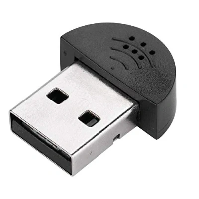 Immagine di Hakeeta Microfono Super Mini USB per PC Laptop Computer Desktop, vocale Studio Portatile Registrazione Audio Mic Adapter (Nero)