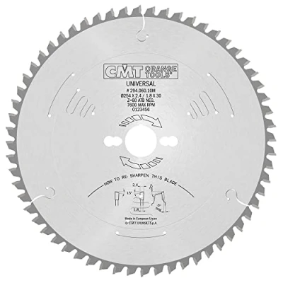 Immagine di CMT 294.060.10M LAMA CIRCOLARE UNIVERSALE HW 254x2.4/1.8x30 Z60 ATB 5 NEG