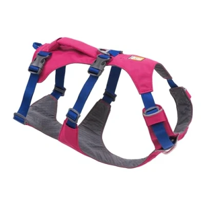 Immagine di RUFFWEAR Pettorina per Cani Flagline, a Forma di Y Riflettente Extra Large con Maniglia, da Passeggio e Corsa Imbottita, Large/X Large, Alpenglow Pink