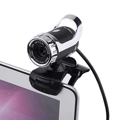 Immagine di Webcam PC, USB 2.0 12 M Pixel Clip on Web Camera HD 360 Microfono Incorporato con Supporto Rotante per PC Portatile(Argento)